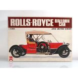 A Bandai 1:16 scale Rolls Royce 1908 Silver Ghost balloon car plastic kit, boxed We do not know if
