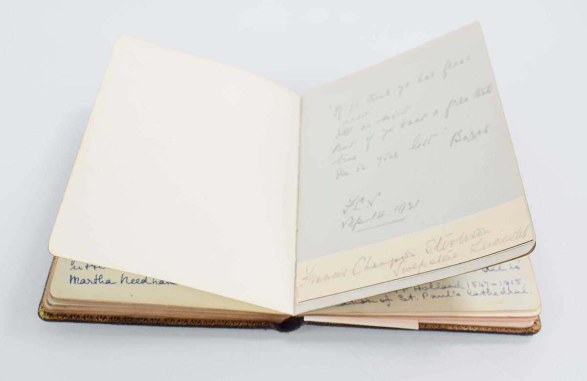 An autograph, quote and sketch album with entries from the 1920's and later including M E Gibson, HE - Image 6 of 8