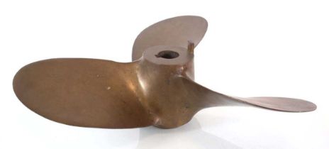 A bronze ship's propeller reputedly taken from an RAF motor rescue launch, numbered 49, di. 42 cm