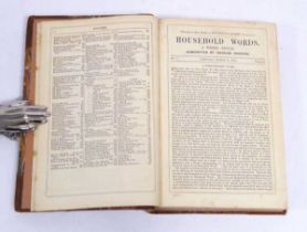 Household Words, a Weekly Journal conducted by Charles Dickens in three quarter leatherbound volumes