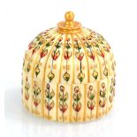 A Meenkari enamelled bone dome topped container