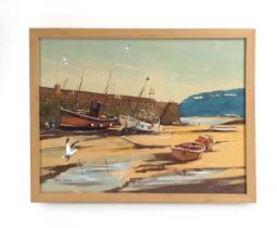 Austin Moseley (1930-2013), 'St Ives, Cornwall', signed, inscribed and dated 1972, mixed media, 35.5