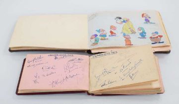 An album of 1950's county cricket autographs together with a further album containing a small