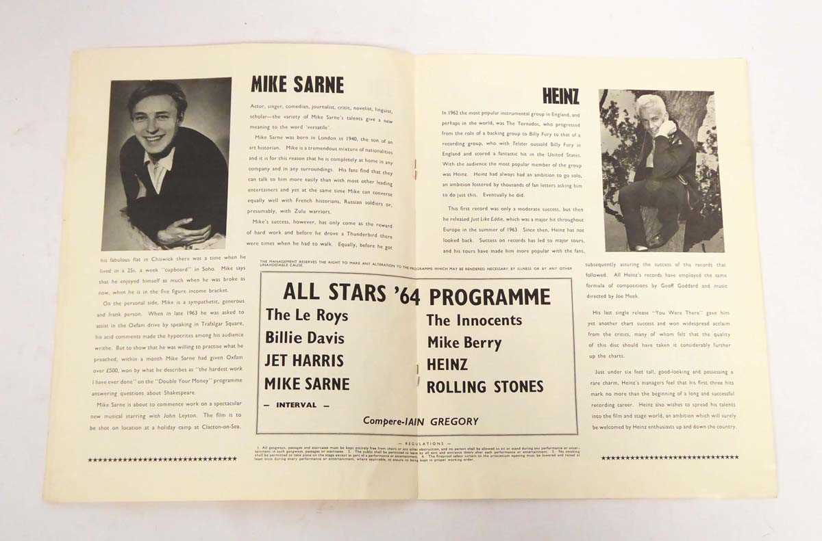 Original tour programme from the Rolling Stones All Stars '64 UK 1964 tour. Tour ran from February - Image 3 of 3