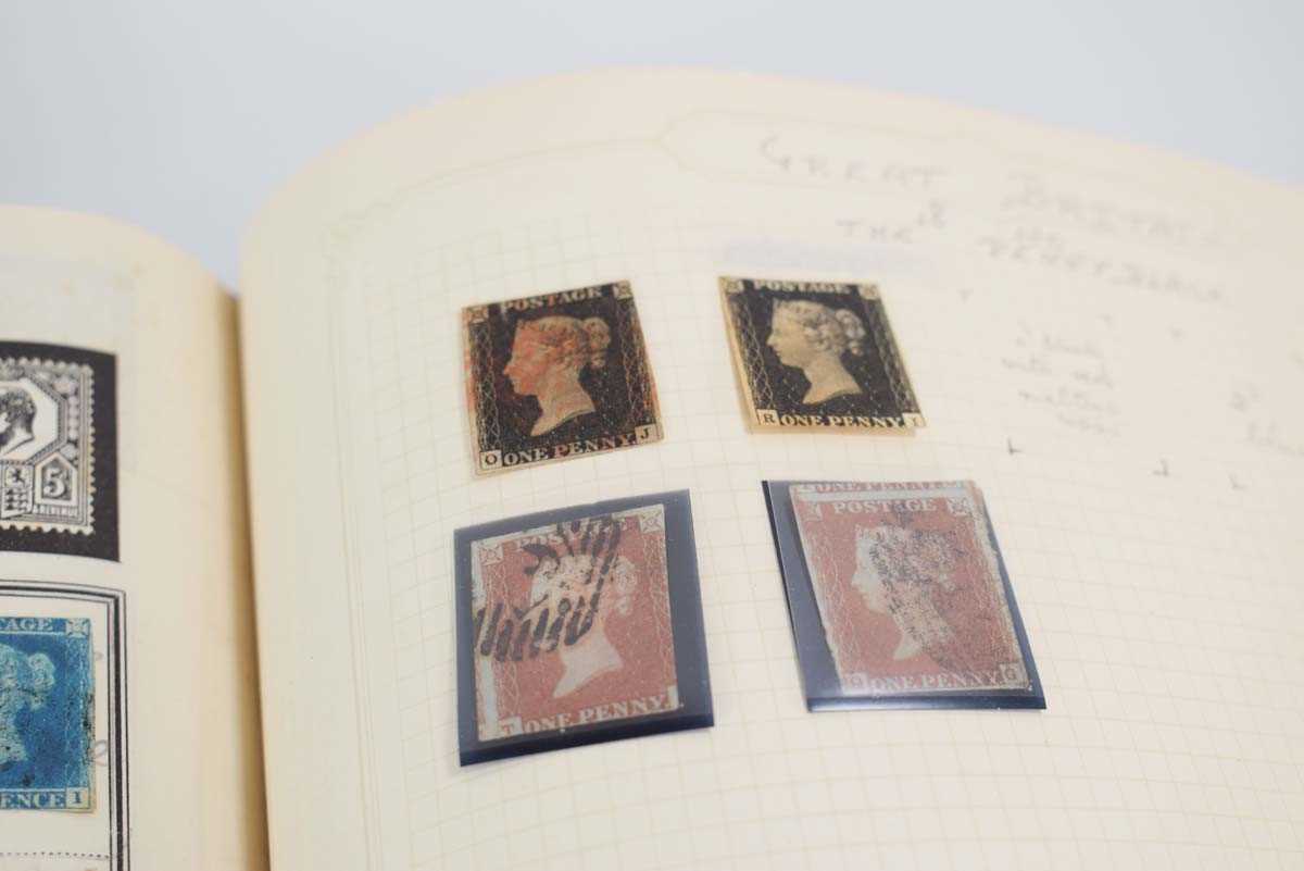 An album of Victorian and later stamps including three One Penny Reds, three Two Pence Blues, - Image 3 of 3