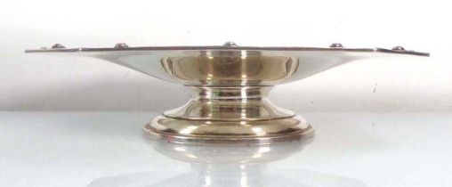 An early 20th century Scottish silver tazza of canted square form wit Celtic border, Hamilton &