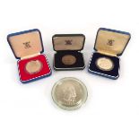 Three Royal Mint coins commemorating the Wedding of Prince Charles and Diana, the 1977 Silver