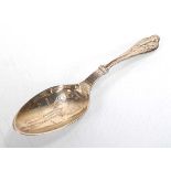 An American silver Christening spoon, the finial decorated with a stork, engraved for 'June Rose