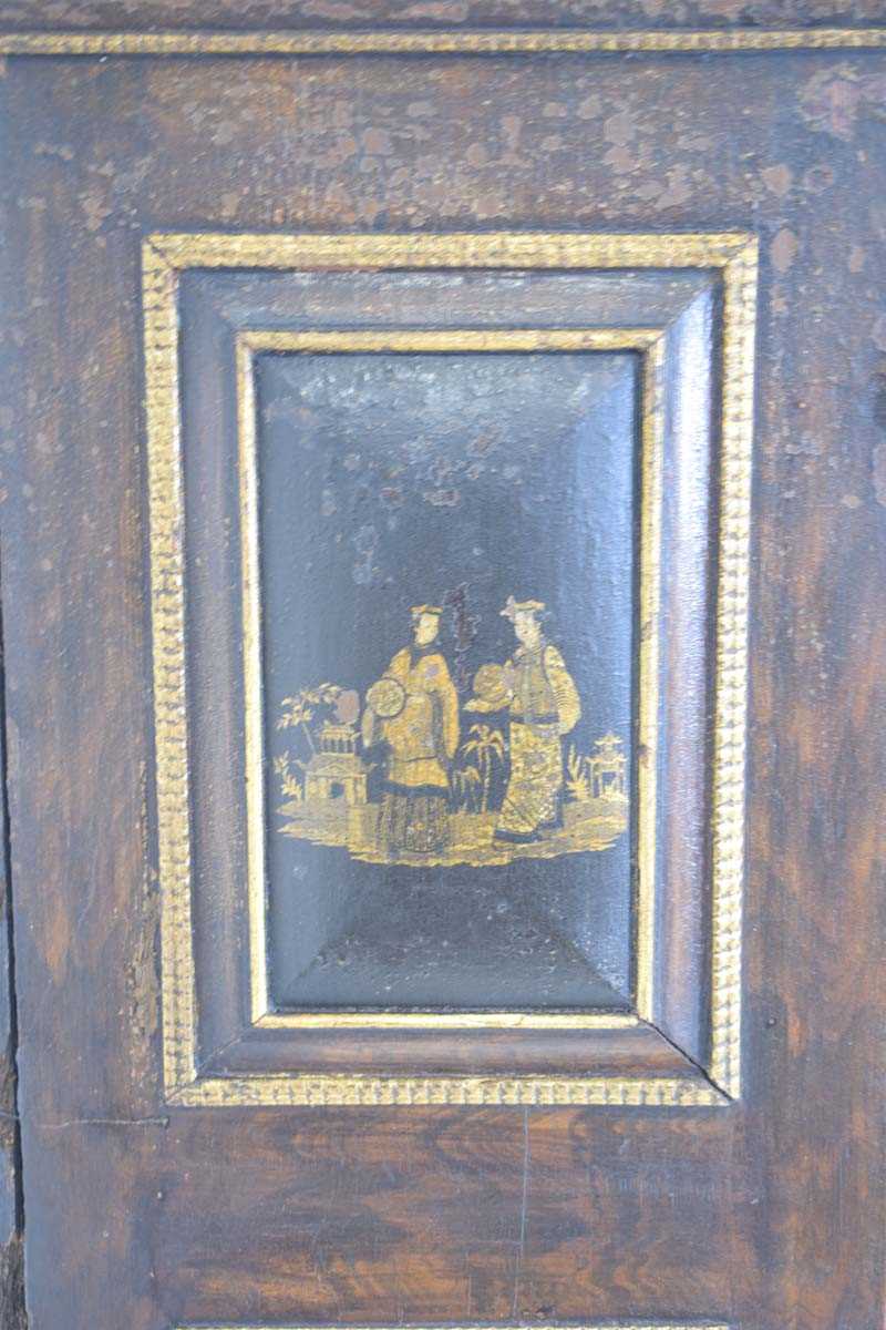 A chest-on-stand in the 17th century manner incorporating later elements, the pair of doors with - Image 4 of 30