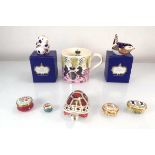 Three Royal Crown Derby paperweights modelled as a turtle, a wren and a mouse, max h. 6 cm, an