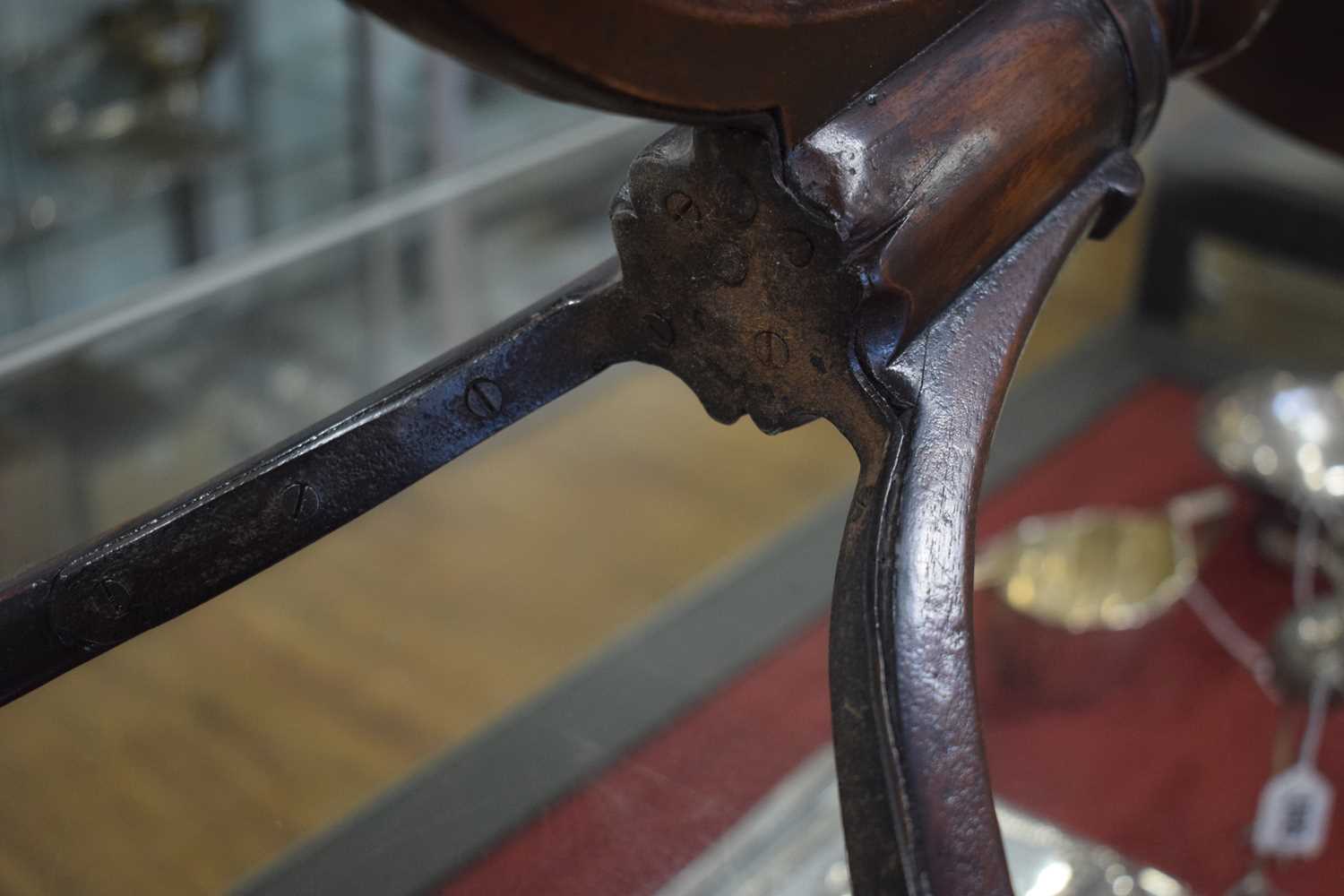 A 19th century mahogany wine table, the circular surface on a turned column and tripod legs, di. - Image 5 of 9