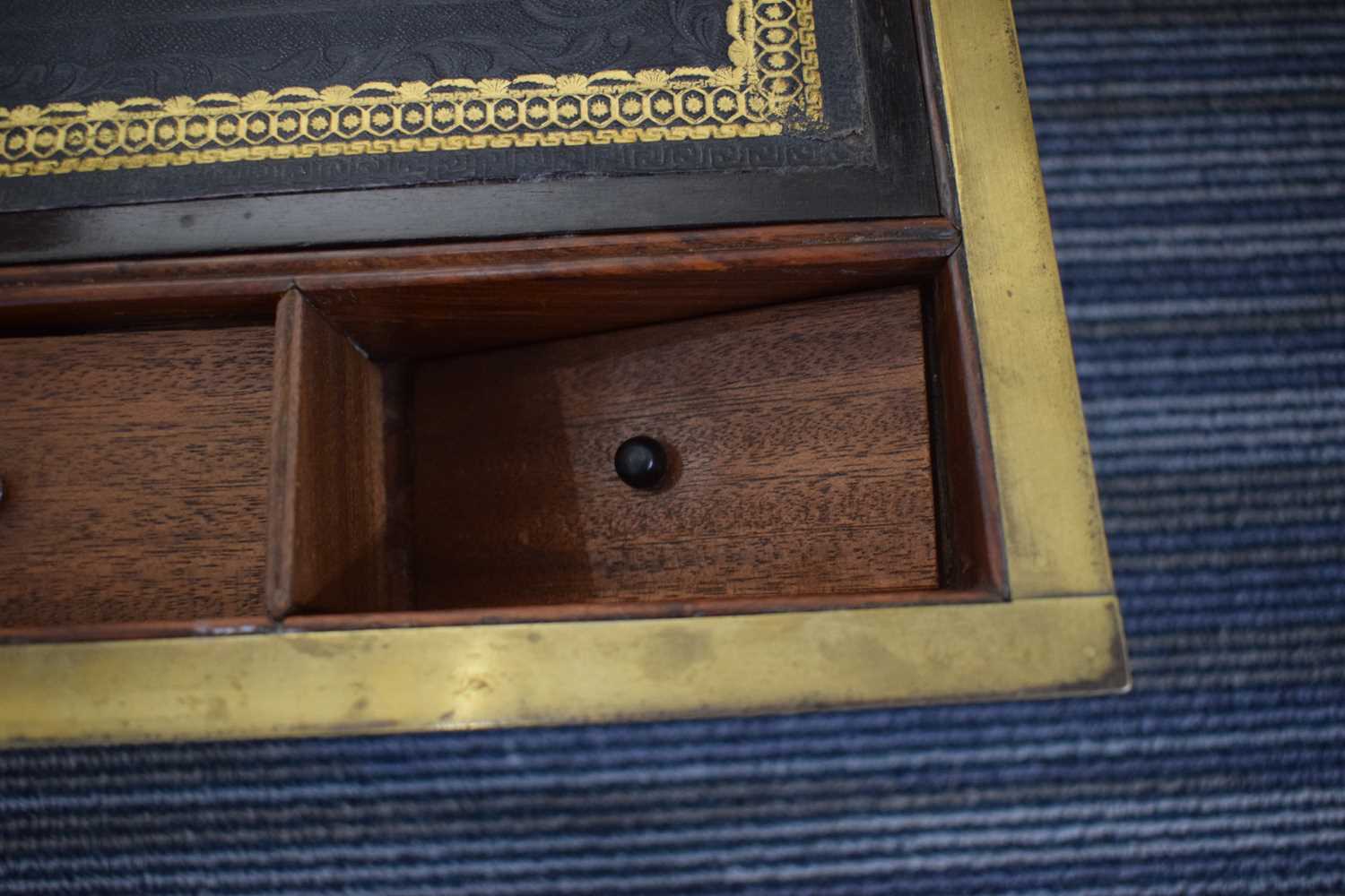 A 19th century burr yew writing slope of oversized proportions with brass mounts, 53 x 28 x 19 cm - Image 14 of 21