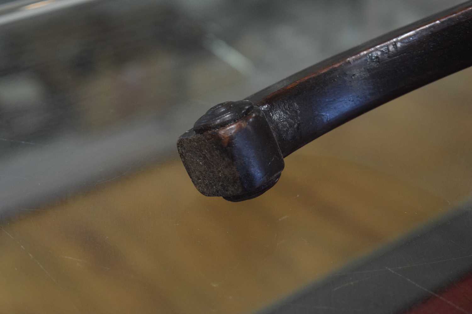 A 19th century mahogany wine table, the circular surface on a turned column and tripod legs, di. - Image 7 of 9