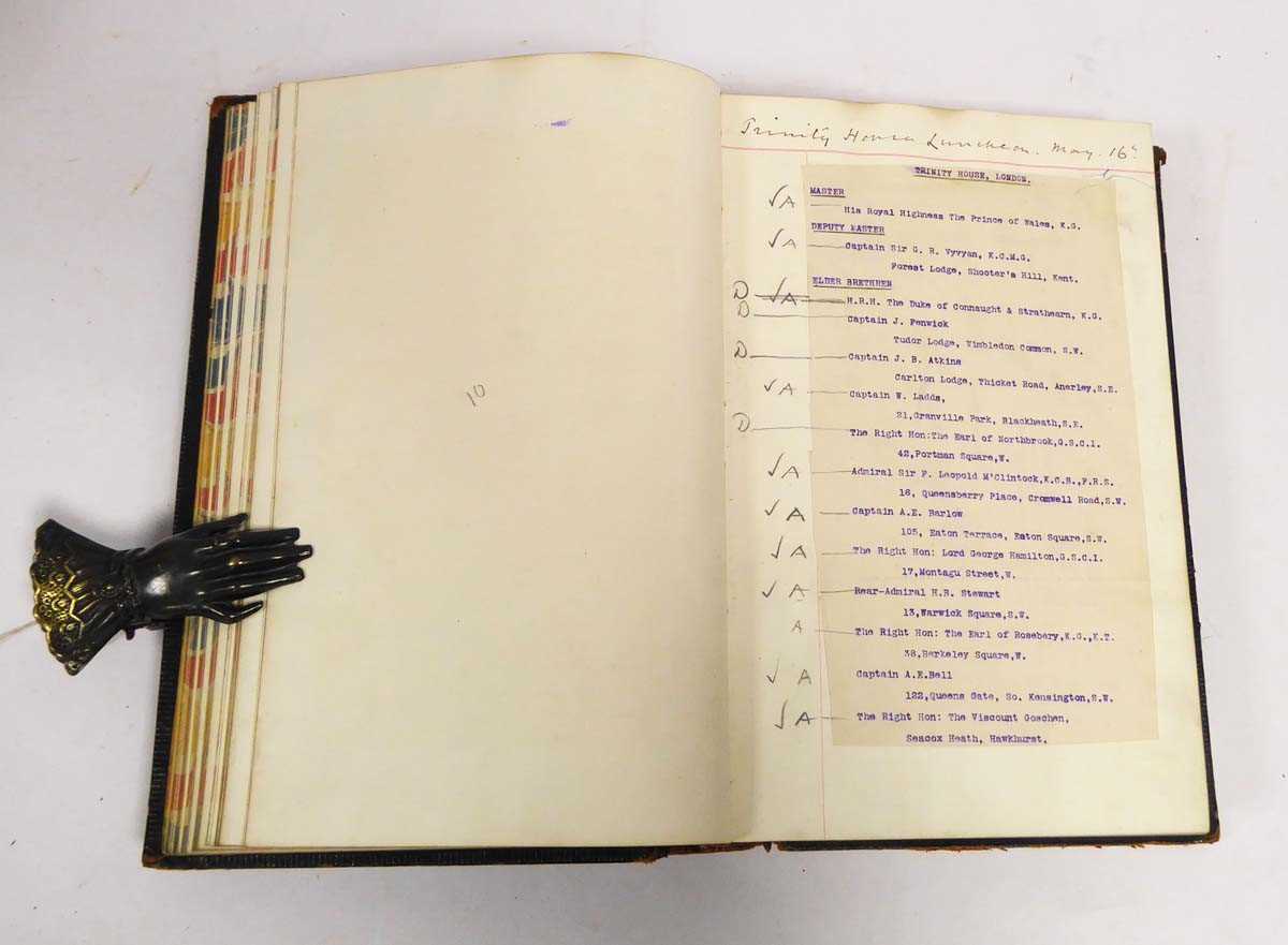 Large leatherbound Invitation Book from Mansion House detailing attendees of the Lord Mayor, Sir - Image 3 of 7