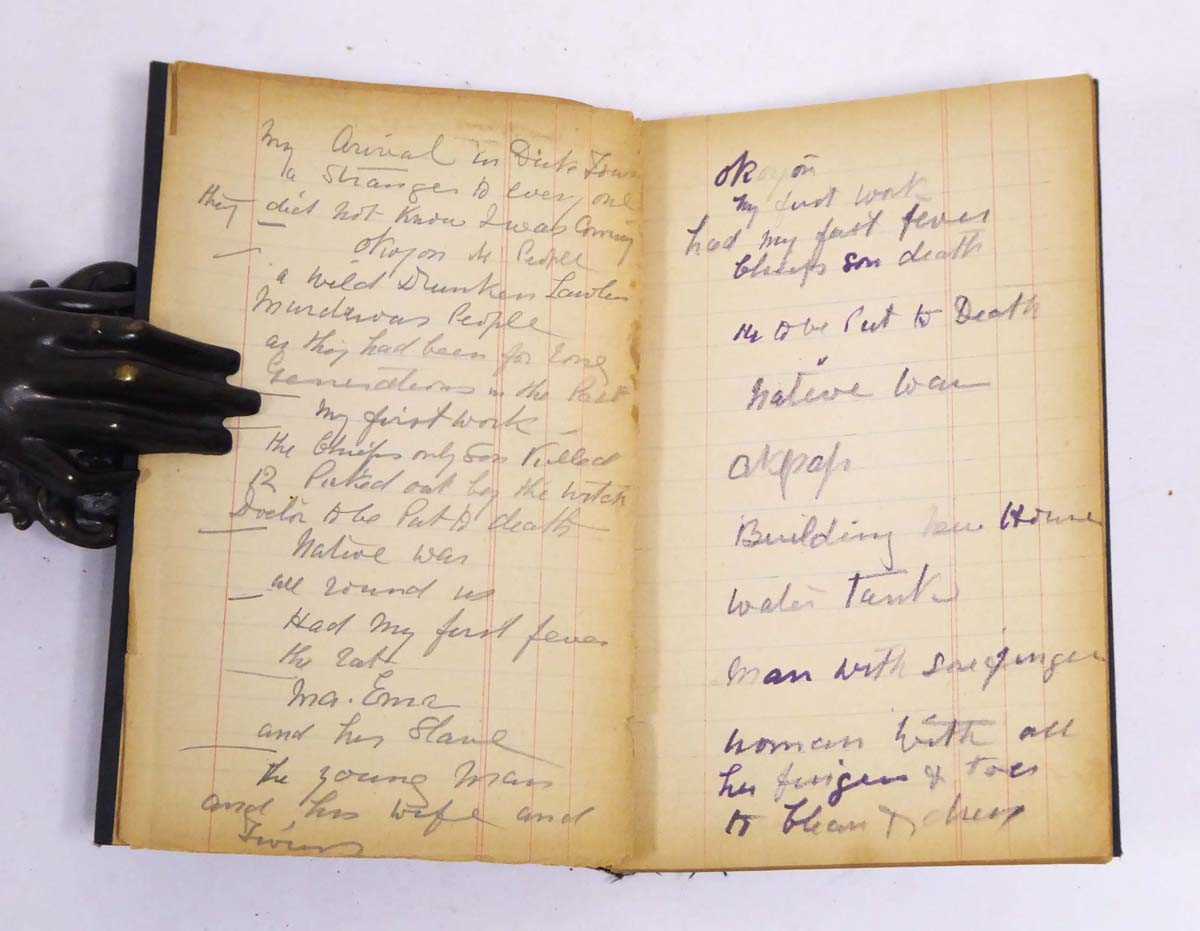 17 handwritten diaries from Charles Oven, who served with famed Scottish missionary Mary Slessor for - Image 9 of 13