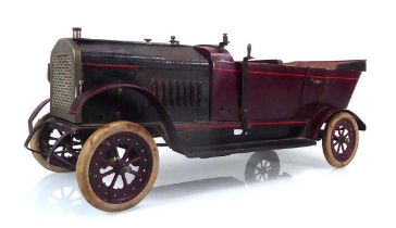 An early 20th century Doll et Cie, Germany, steam driven four-seater open touring car, black/