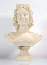 An Arnoldo Giannelli plaster head and shoulders bust modelled as a young female figure, dated
