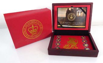 A 8-coin set commemorating 200 Years of The British Empire, each 0.5 gms, cased