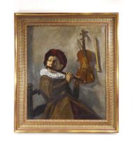 Alwyn March after Judith Leyster, 'Boy Playing the Flute', unsigned, but inscribed verso, oil on