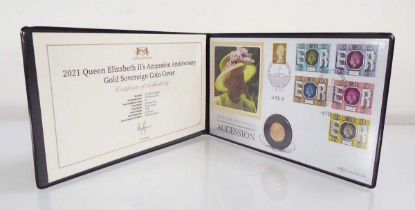 A Harrington & Byrne first day coin cover commemorating Queen Elizabeth II's Accession containing