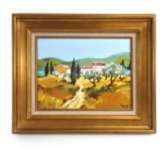 André Torre (French, 20th century), 'Campagne Varoise', signed, oil on canvas, 25.5 x 34 cm Framed