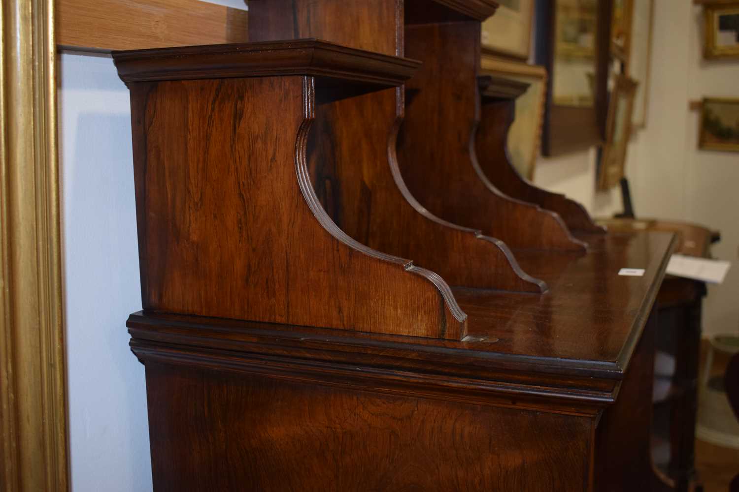 A late 19th/early 20th century rosewood music cabinet with vertical compartments over two shelves - Image 9 of 11