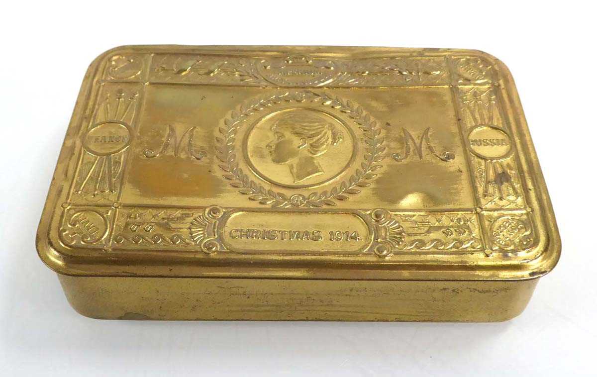 A First World War 1914 Christmas Tin containing tobacco, cigarettes and Queen Mary's message Eight - Image 2 of 4