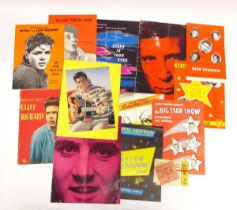 Selection of 12 UK tour programmes from the 1950s-1970s, including 1959 Driftin' With Cliff