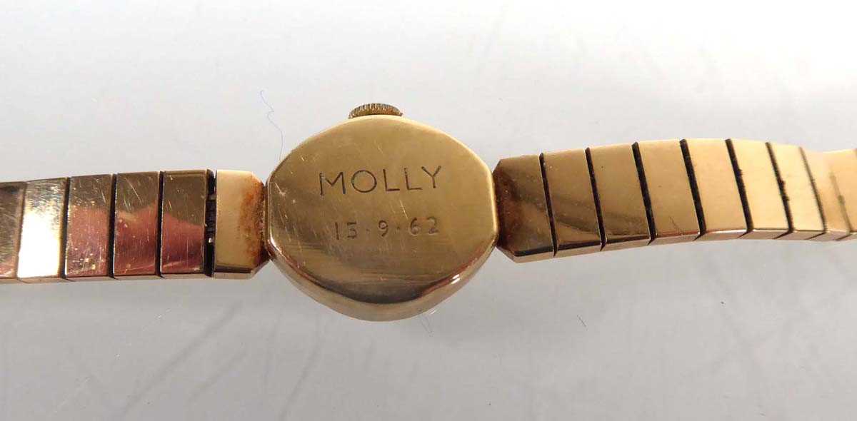 A ladies 9ct yellow gold wristwatch by Certina, the circular dial with Arabic and baton numerals - Image 3 of 3