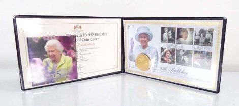 A Harrington & Byrne first day coin cover commemorating Queen Elizabeth II's 95th birthday