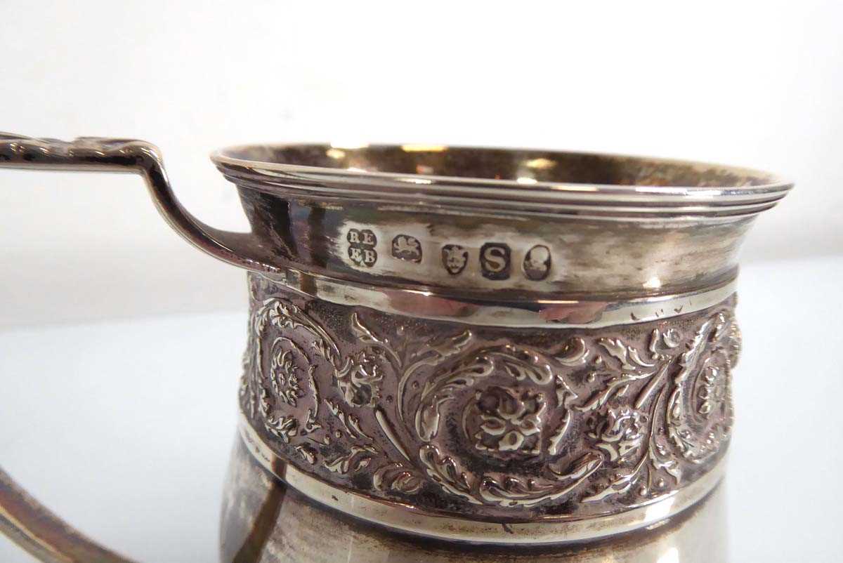 A George III silver and parcel gilt Christening mug with foliate scrolled decoration, maker RE EB, - Image 2 of 3