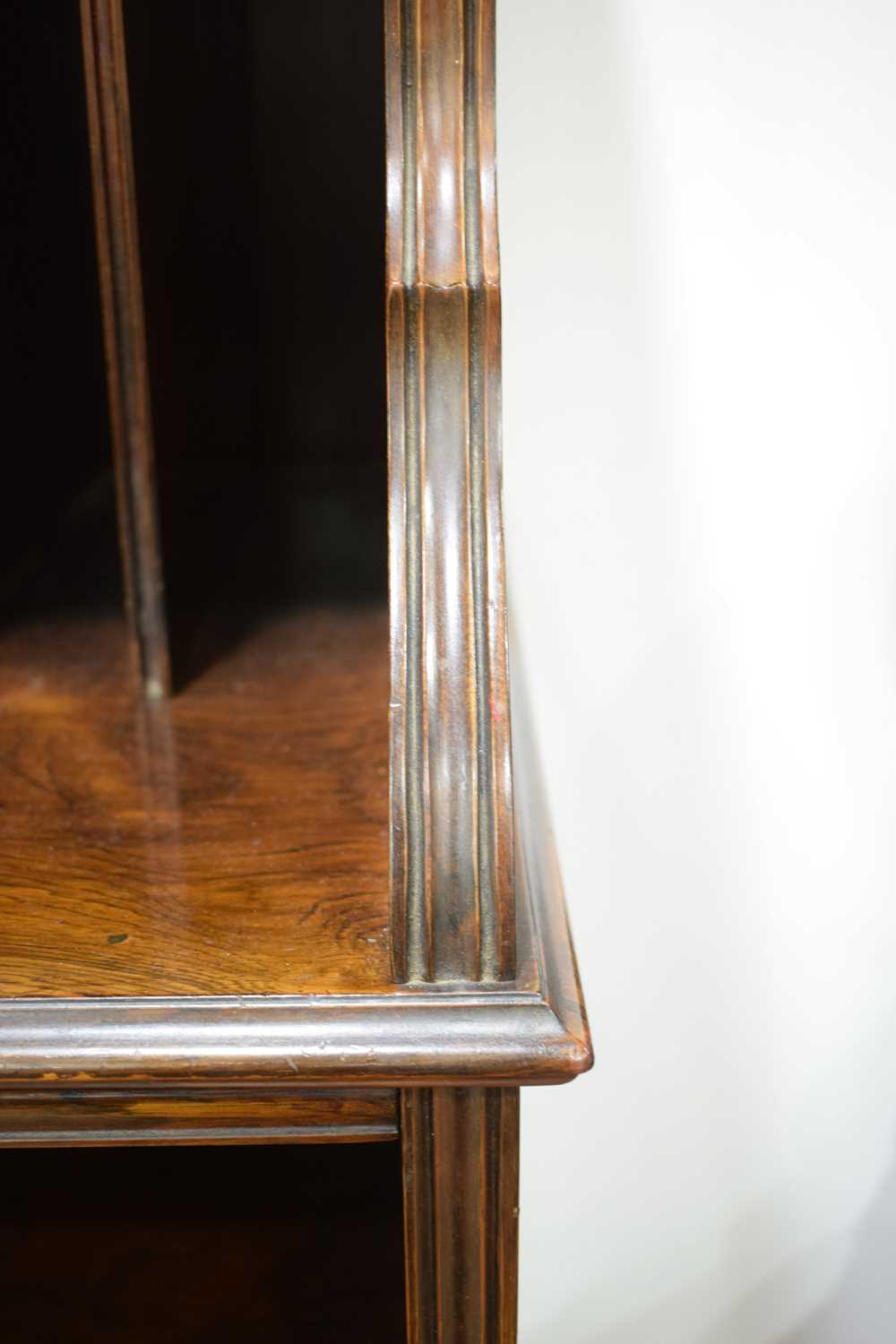 A late 19th/early 20th century rosewood music cabinet with vertical compartments over two shelves - Image 7 of 11