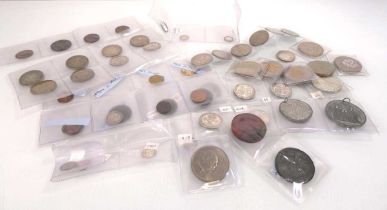 A small group of coinage including Victorian and later half crowns, collectable crowns, two