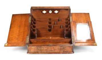 A Victorian walnut letter box, the interior with a calendar section over compartments, 38 x 31 x