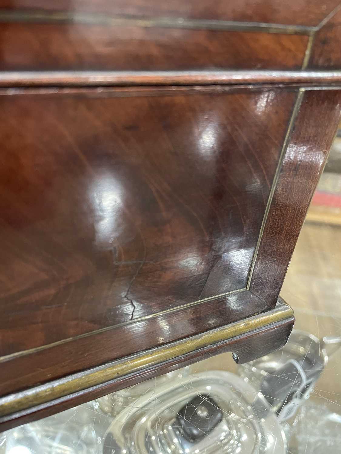 A late 18th/early 19th century mahogany and brass mounted box of casket form with bracket feet, - Image 8 of 18