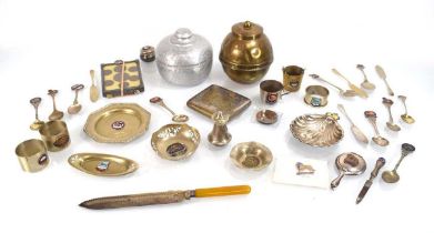 A collection of 1924 Wembley British Empire Exhibition pieces including tea cannisters, napkin