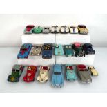 Twenty-one loose Dinky and other sports and saloon cars including 236 Connaught, Hudson Sedan and