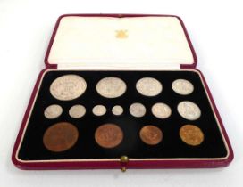 A Royal Mint 1937 fifteen coin specimen set, cased