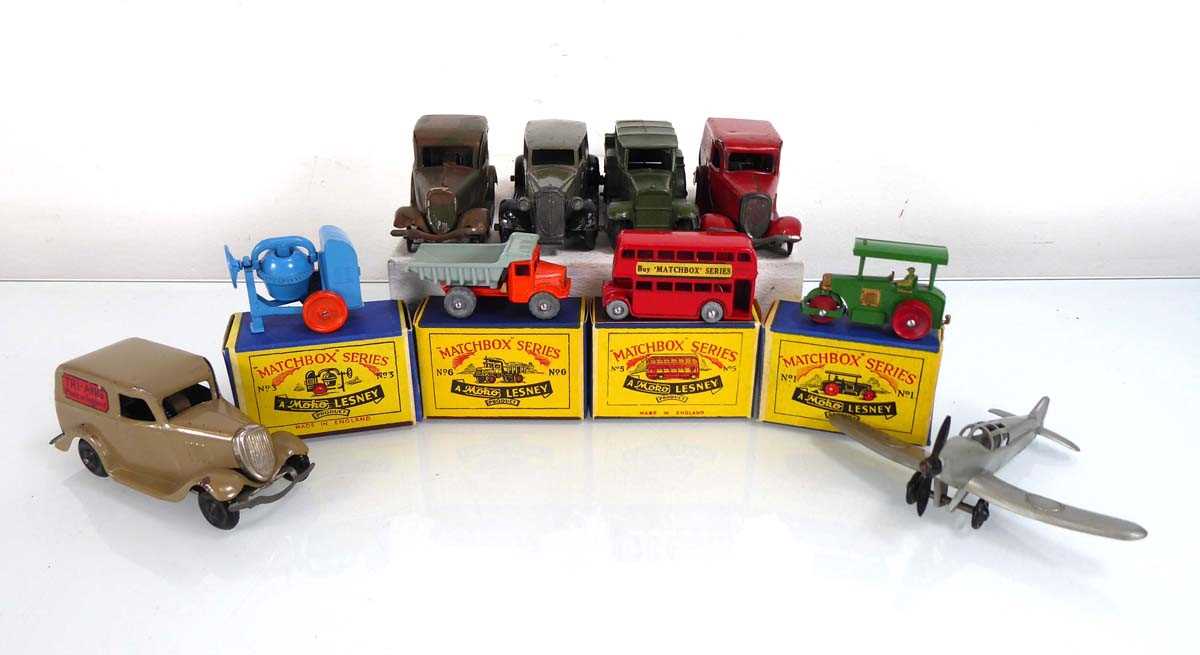 Three Minic delivery vehicles and cars, a Dinky military model, a Dinky saloon car, four Matchbox - Image 2 of 2