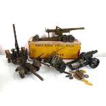 A Britains 2064 155mm gun, an Astra rocking gun and various other artillery models, some boxed (qty)