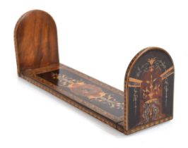 A late 19th century Tunbridge and marquetry sliding book slide