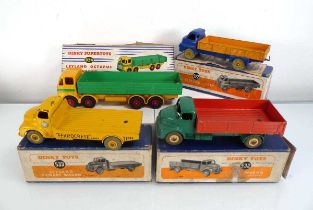 Four Dinky commercial models: 522 Big Bedford lorry, 532 Comet wagon, 533 Leyland cement wagon and