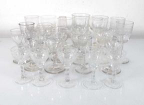 A group of twenty-six liqueur glasses of varying styles, max h. 12 cm (26)