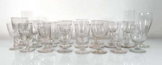 A group of twenty-five drinking glasses of various styles, max h. 16 cm (25)