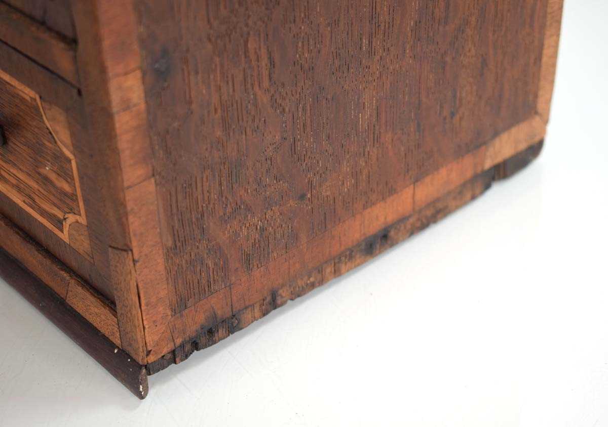 An apprentice chest of two short over three long graduated drawers, the mahogany body with satinwood - Image 6 of 10