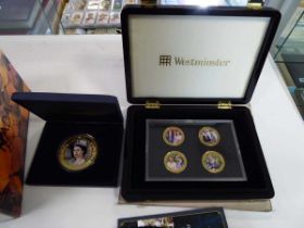 A group of collectable coins including a First World War Guernsey silver £5 crown, a William &