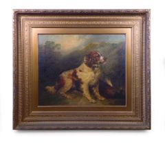 English School, late 19th/early 20th century, A spaniel and its catch, indistinctly signed, oil on