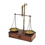 A set of 19th century brass and mahogany scales by 'De Grave Short & Fanner'