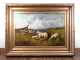 G.. Milone (late 19th/early 20th century), A flock of sheep, signed and dated 1898, oil on canvas,