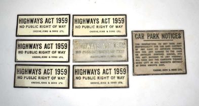 A group of Greene King highways and car park plaques (7)